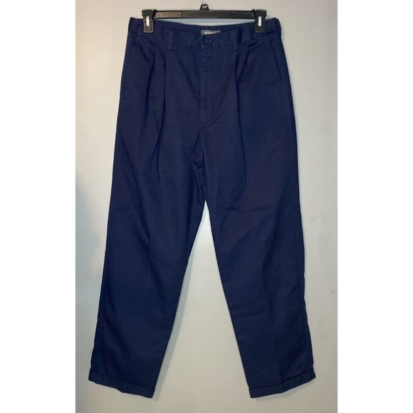 Vintage M. Gordon Corduroy Pants Men's 36x32 Navy Blue Straight Leg Cotton - Picture 1 of 4